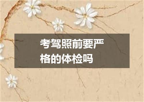 考驾照前要严格的体检吗