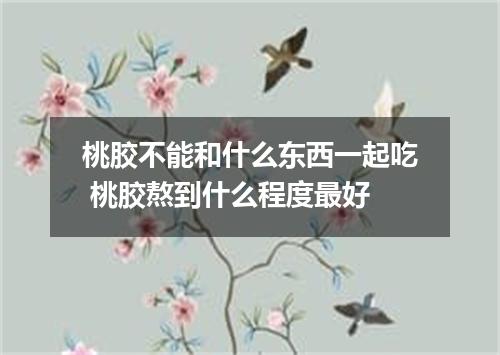 桃胶不能和什么东西一起吃 桃胶熬到什么程度最好