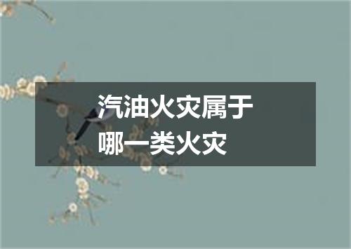汽油火灾属于哪一类火灾