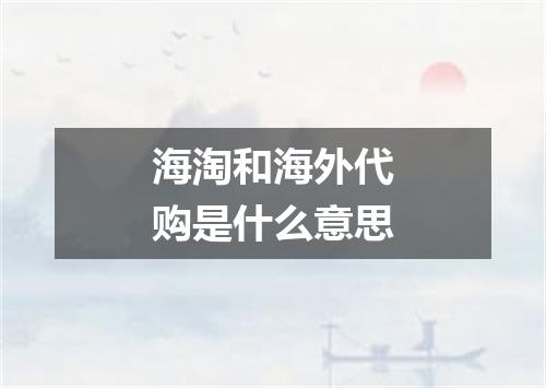 海淘和海外代购是什么意思