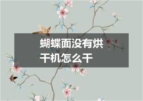 蝴蝶面没有烘干机怎么干