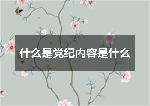 什么是党纪内容是什么