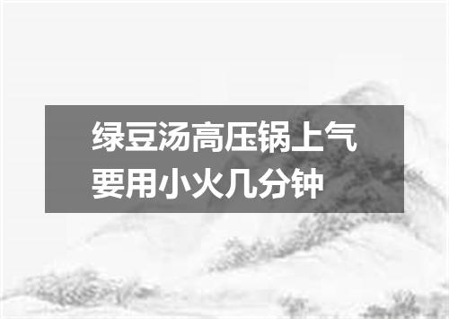 绿豆汤高压锅上气要用小火几分钟