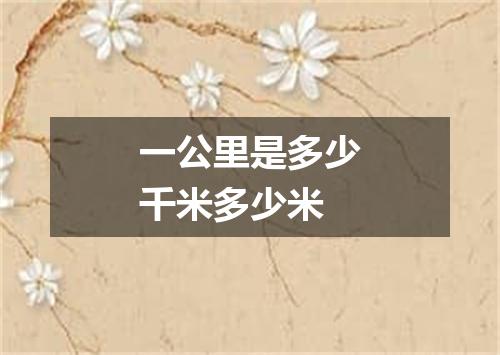 一公里是多少千米多少米