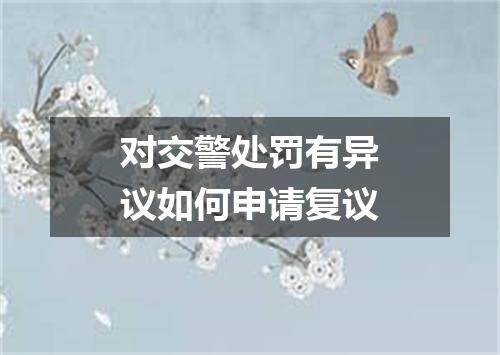 对交警处罚有异议如何申请复议