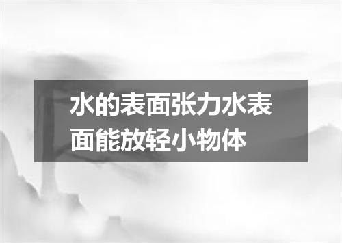 水的表面张力水表面能放轻小物体