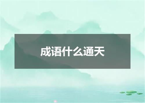 成语什么通天
