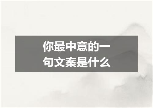 你最中意的一句文案是什么