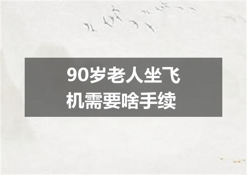 90岁老人坐飞机需要啥手续