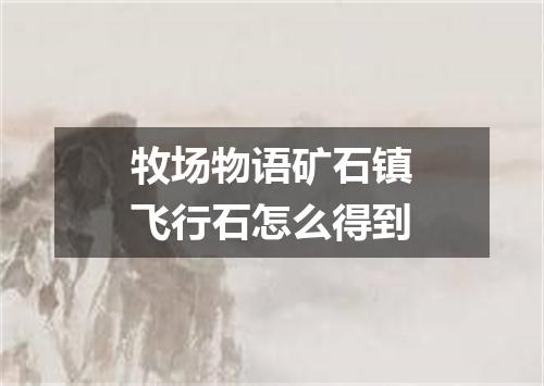 牧场物语矿石镇飞行石怎么得到