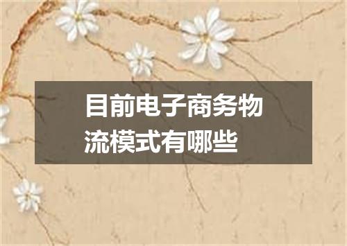 目前电子商务物流模式有哪些
