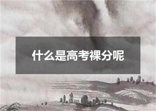 什么是高考裸分呢