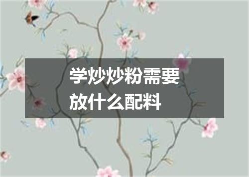 学炒炒粉需要放什么配料