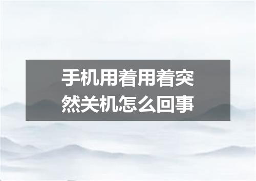 手机用着用着突然关机怎么回事