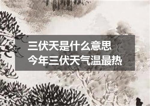 三伏天是什么意思 今年三伏天气温最热