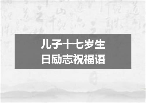 儿子十七岁生日励志祝福语