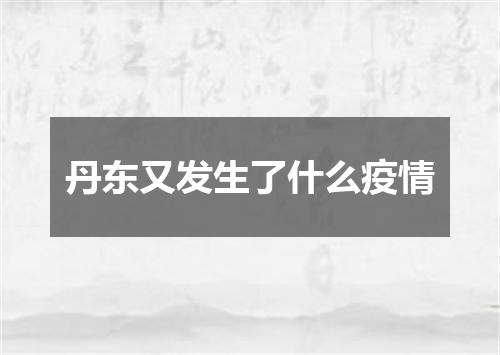丹东又发生了什么疫情