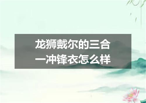 龙狮戴尔的三合一冲锋衣怎么样