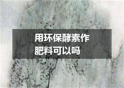 用环保酵素作肥料可以吗