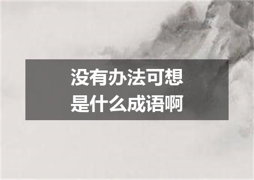 没有办法可想是什么成语啊