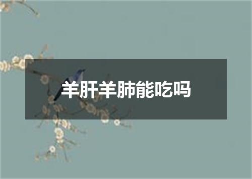 羊肝羊肺能吃吗