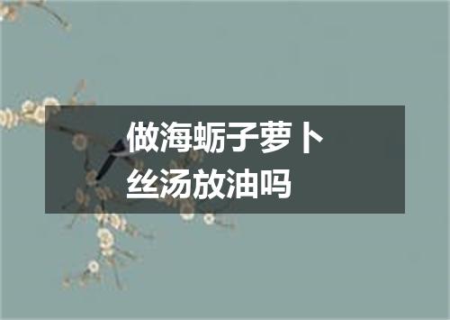 做海蛎子萝卜丝汤放油吗