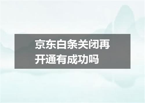 京东白条关闭再开通有成功吗