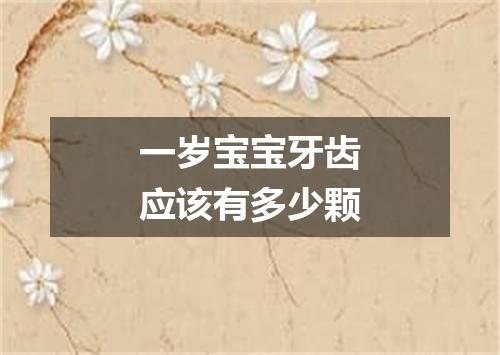 一岁宝宝牙齿应该有多少颗