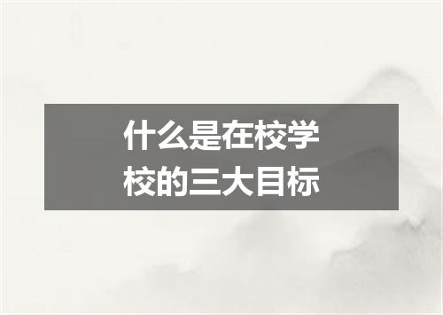 什么是在校学校的三大目标