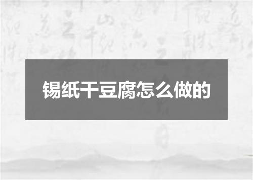锡纸干豆腐怎么做的