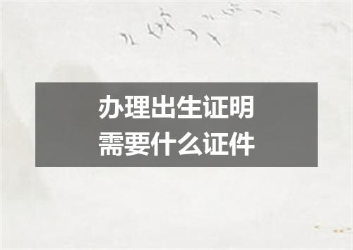 办理出生证明需要什么证件