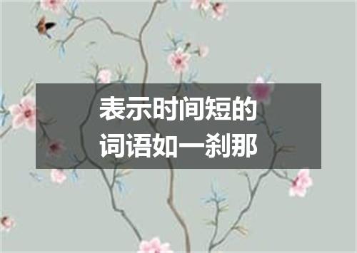 表示时间短的词语如一刹那