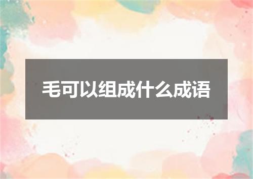 毛可以组成什么成语