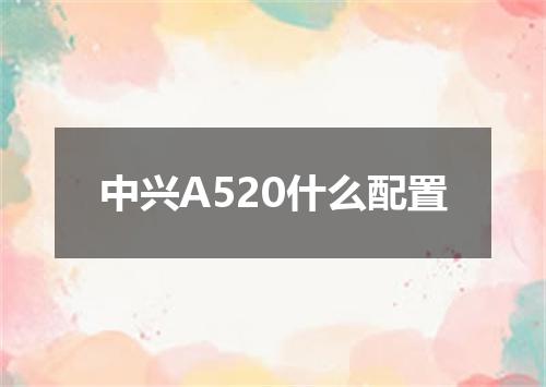 中兴A520什么配置