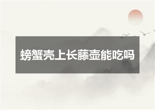 螃蟹壳上长藤壶能吃吗