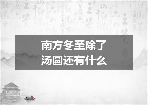 南方冬至除了汤圆还有什么