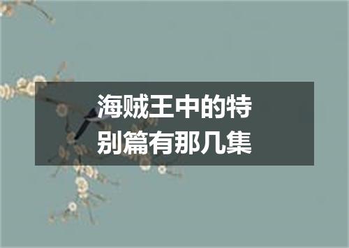 海贼王中的特别篇有那几集