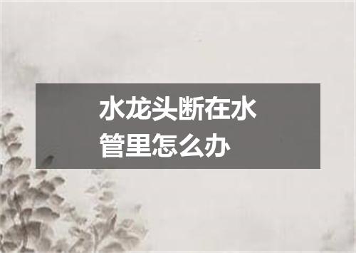 水龙头断在水管里怎么办