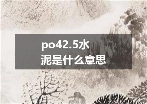 po42.5水泥是什么意思