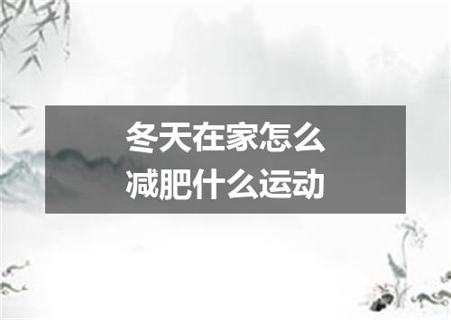 冬天在家怎么减肥什么运动