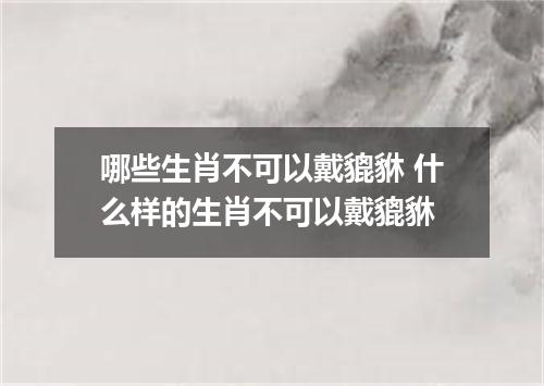 哪些生肖不可以戴貔貅 什么样的生肖不可以戴貔貅