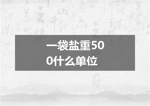 一袋盐重500什么单位