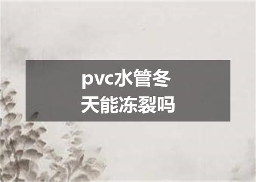 pvc水管冬天能冻裂吗