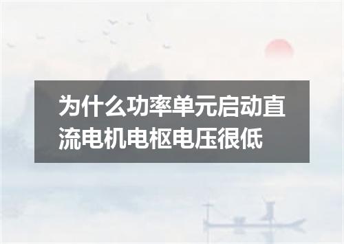 为什么功率单元启动直流电机电枢电压很低