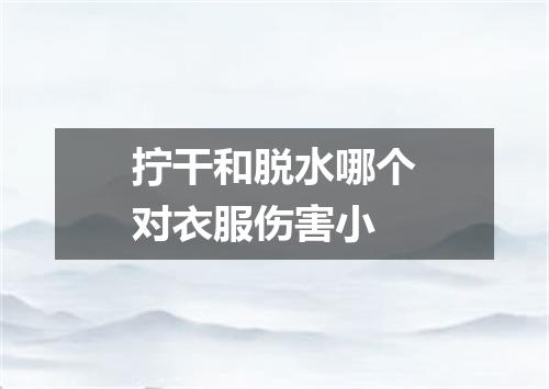 拧干和脱水哪个对衣服伤害小