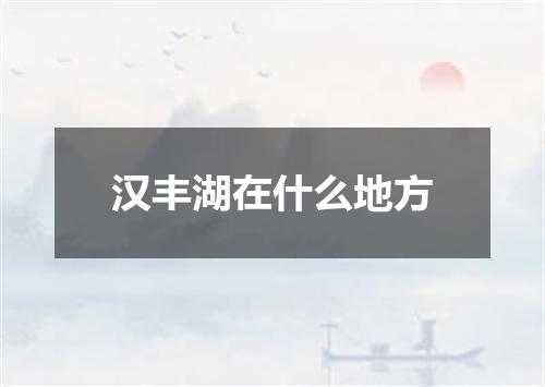 汉丰湖在什么地方