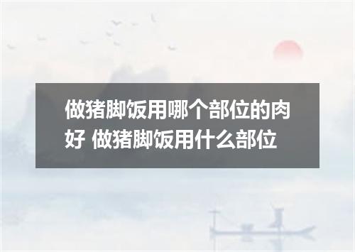 做猪脚饭用哪个部位的肉好 做猪脚饭用什么部位