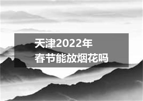 天津2022年春节能放烟花吗