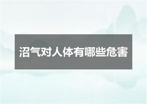沼气对人体有哪些危害