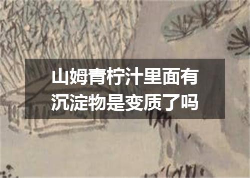 山姆青柠汁里面有沉淀物是变质了吗